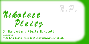 nikolett pleitz business card
